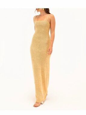 Rumored Palm Beach Maxi Dress Gold